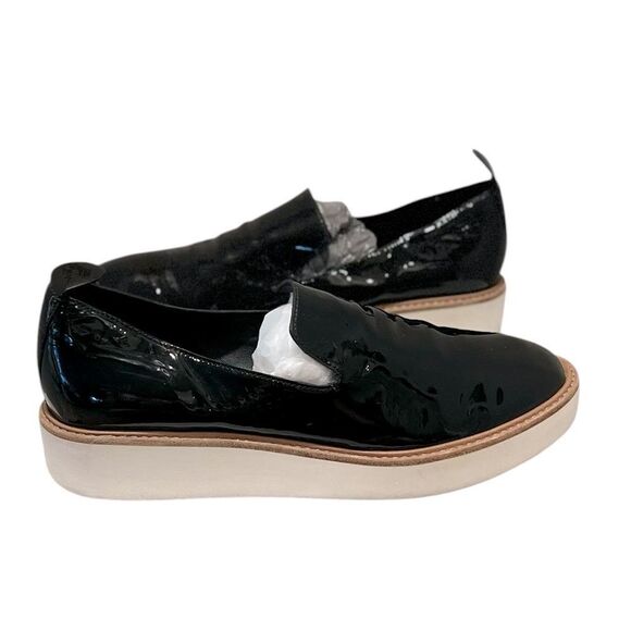 Vince Patent Leather Platform Slip On Sneakers Black Size 8.5 - Picture 4 of 7